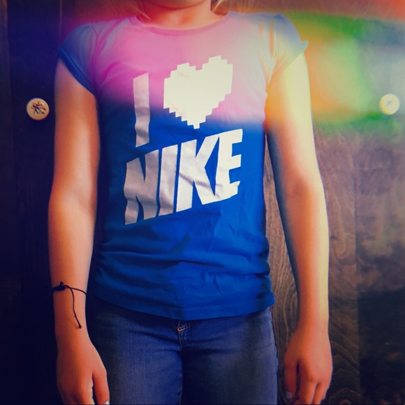 blue and pink nike outfit